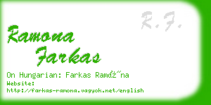 ramona farkas business card